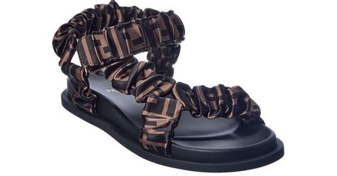 fendi feel brown satin sandals|Fendi Feel Logo Sport Sandal (Women) .